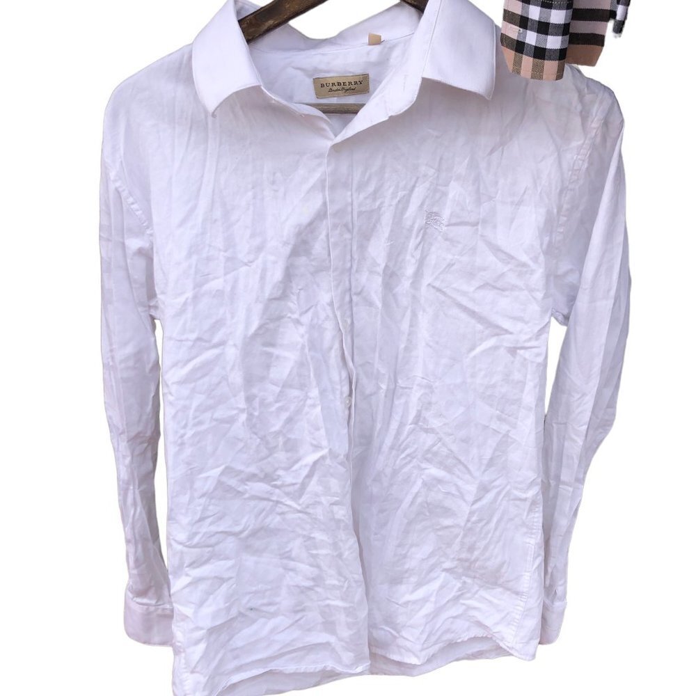 VINTAGE Burberry Shirt Large White - Picture 5 of 10